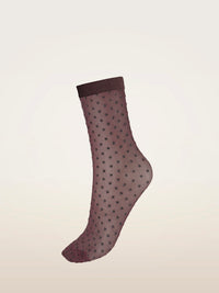 Wolford Shimmer Dots Socks Dark wood/silver