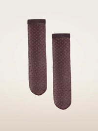 Wolford Shimmer Dots Socks Dark wood/silver