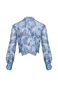 L'Agence Akemi Cropped Eyelet Blouse