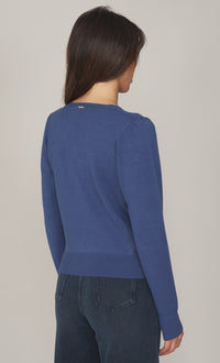 Twinset en maille à manches longues, bleu indigo
