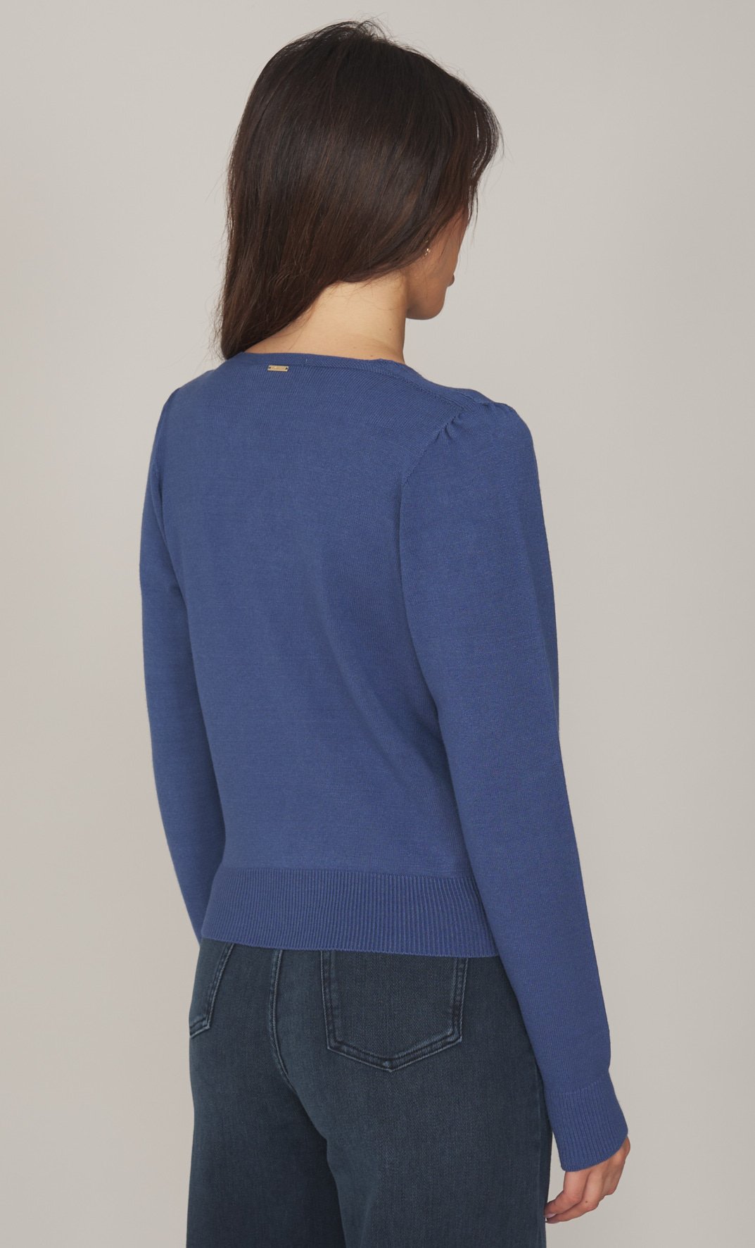 Twinset en maille à manches longues, bleu indigo