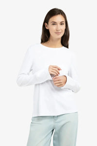 YAYA Jersey Top With Long Sleeves and Woven Cuffs