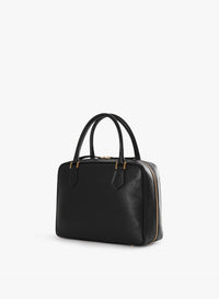 Sac Cinzia Rocca noir en cuir véritable à double fermeture éclair - noir