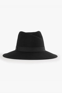Cinzia Rocca Wool Fedora Hat With Fur-Like Effect - Black