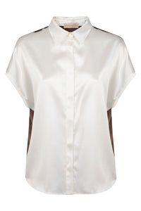 Purotatto Chemise Kimono SS26-023-5018 Coquille d'Œuf-Cacao