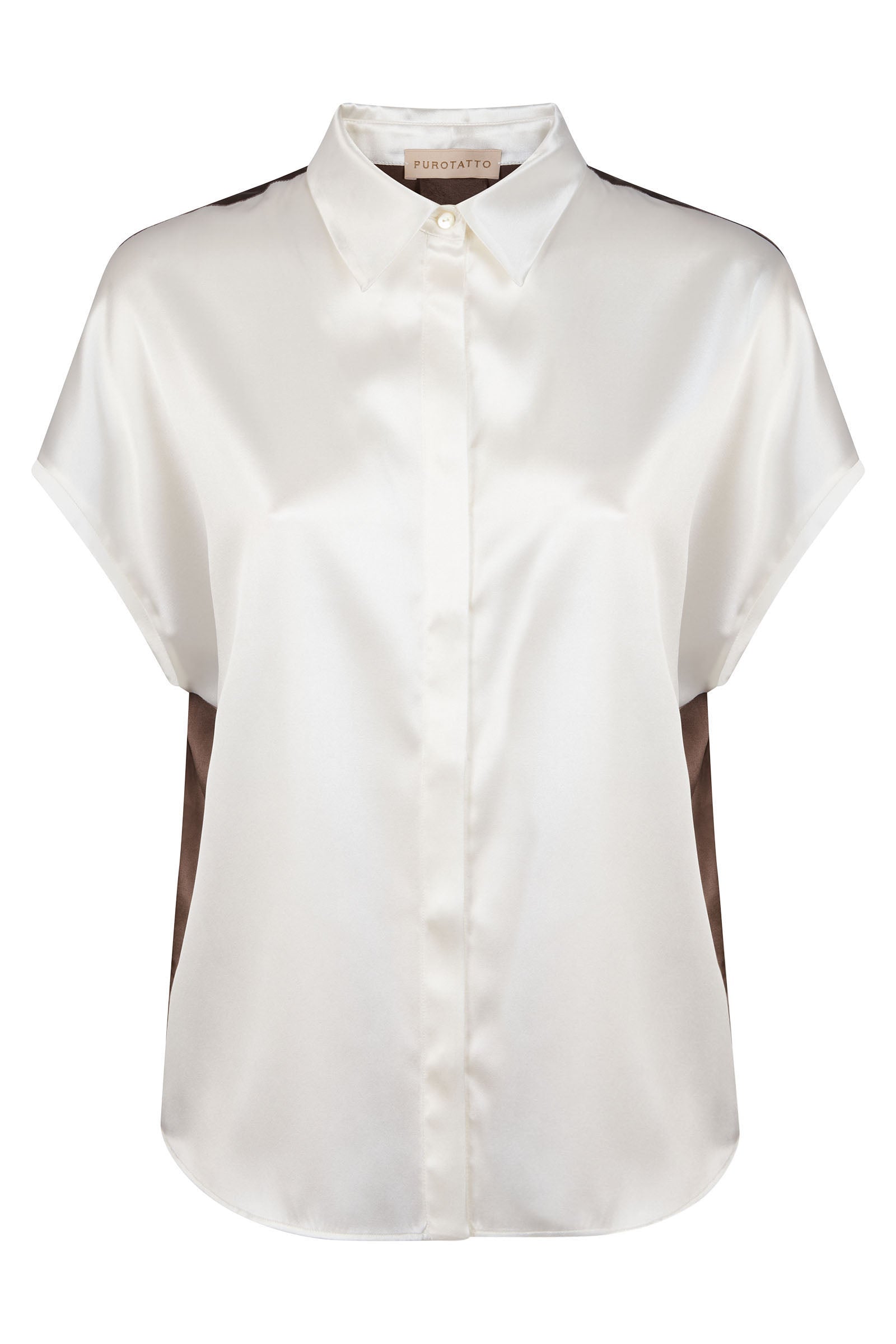 Purotatto Chemise Kimono SS26-023-5018 Coquille d'Œuf-Cacao