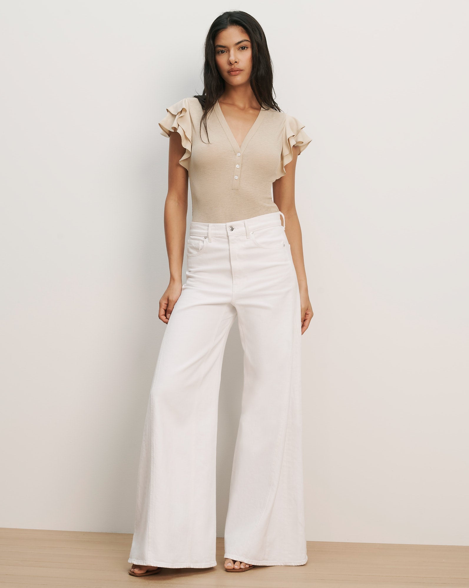Veronica Beard Aphrodite Top Stone Khaki