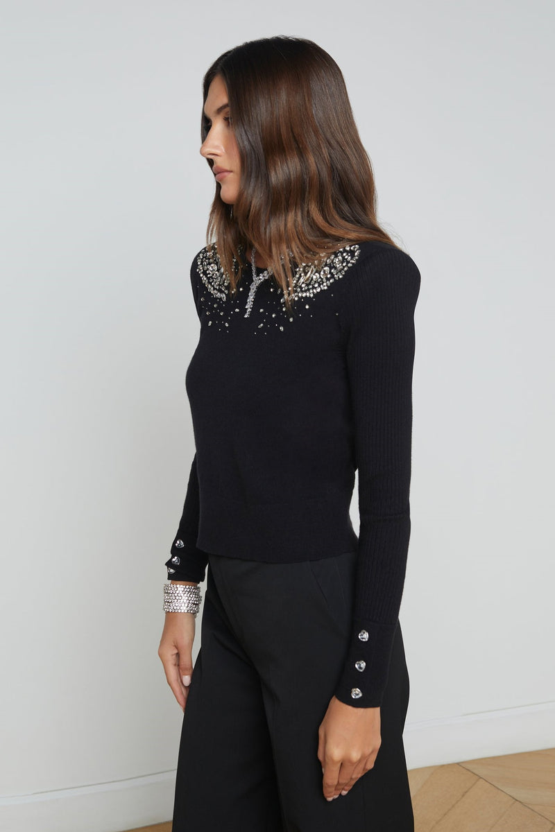 L'Agence Cesca Embellished Pullover