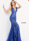 Plunging Neckline Open Back Cut Out Sequins Gown