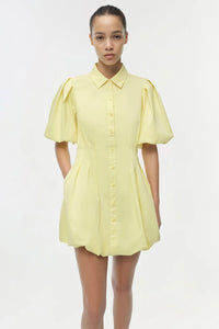 Simkhai Cleo Ballon Pintuck Mini Dress