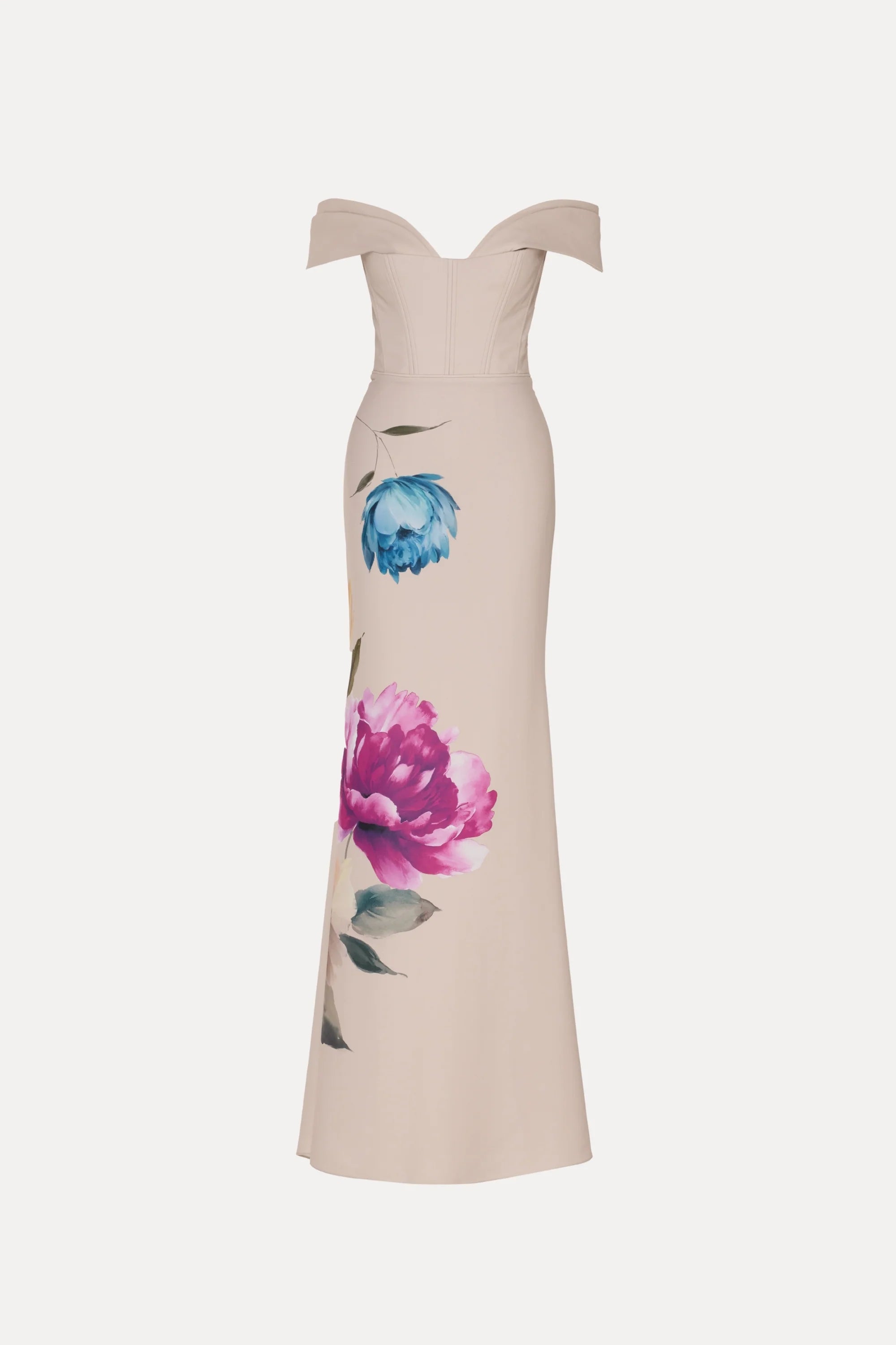 Tarik Ediz Herb Gown Champagne