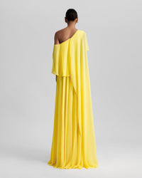 Gemy Maalouf One Shoulder Featuring Ruffles Gown Dress