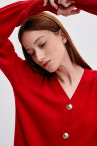 Cardigan en cachemire à manches ballon Pissenlit