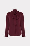 Milly Tie Neck Silk Blouse