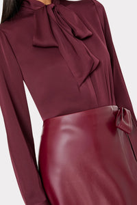 Milly Tie Neck Silk Blouse