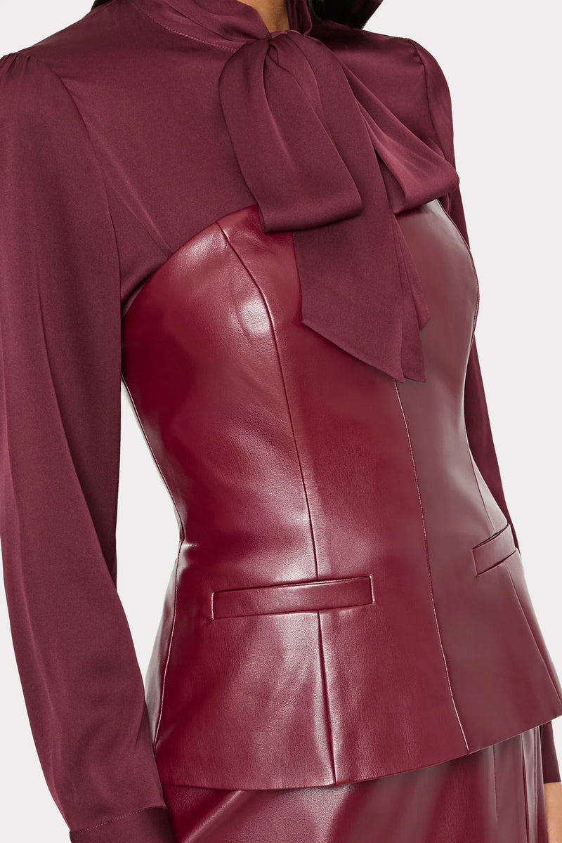 Milly Tie Neck Silk Blouse