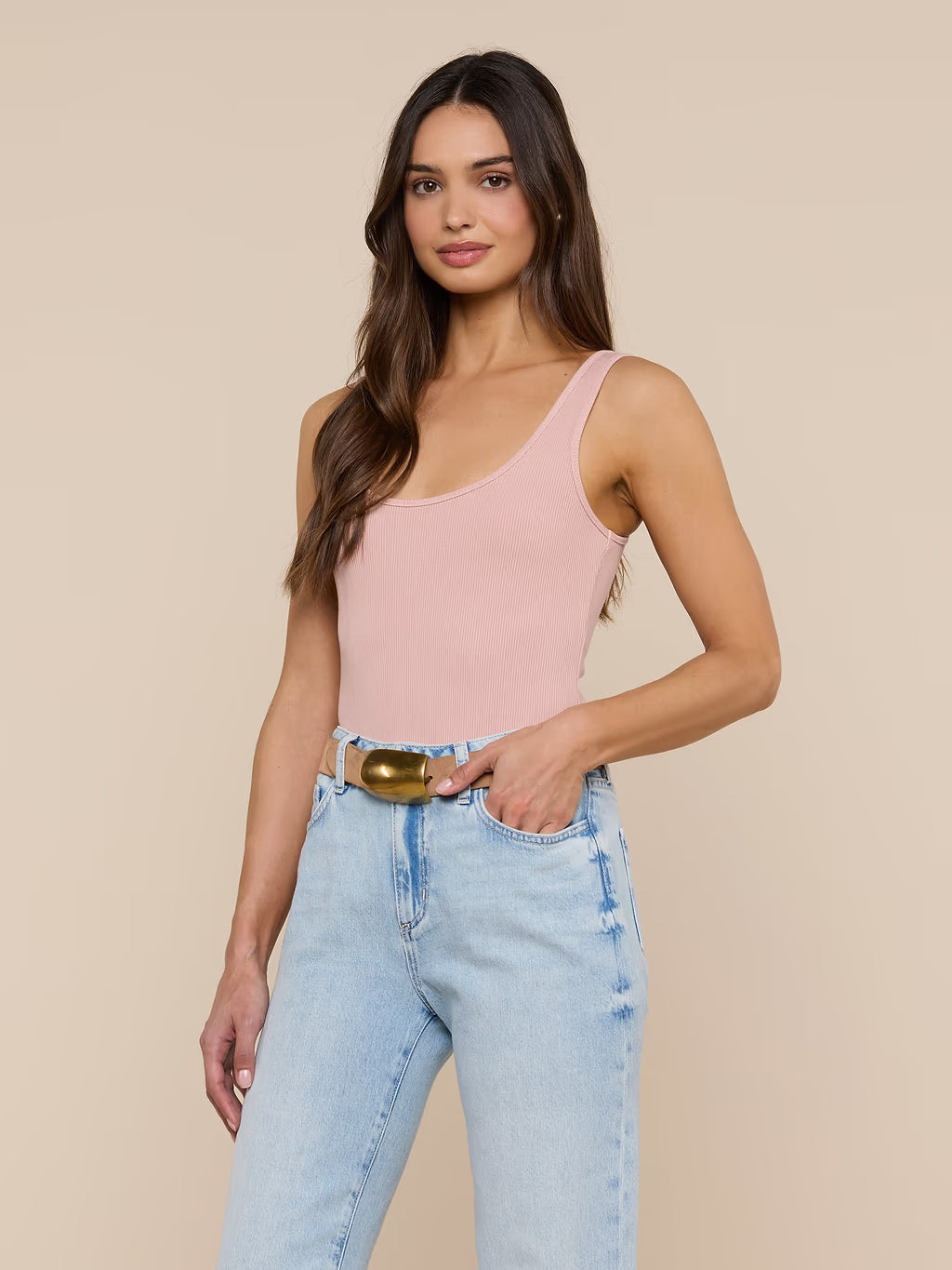 L'Agence Nica Scoopneck Bodysuit Misty Rose