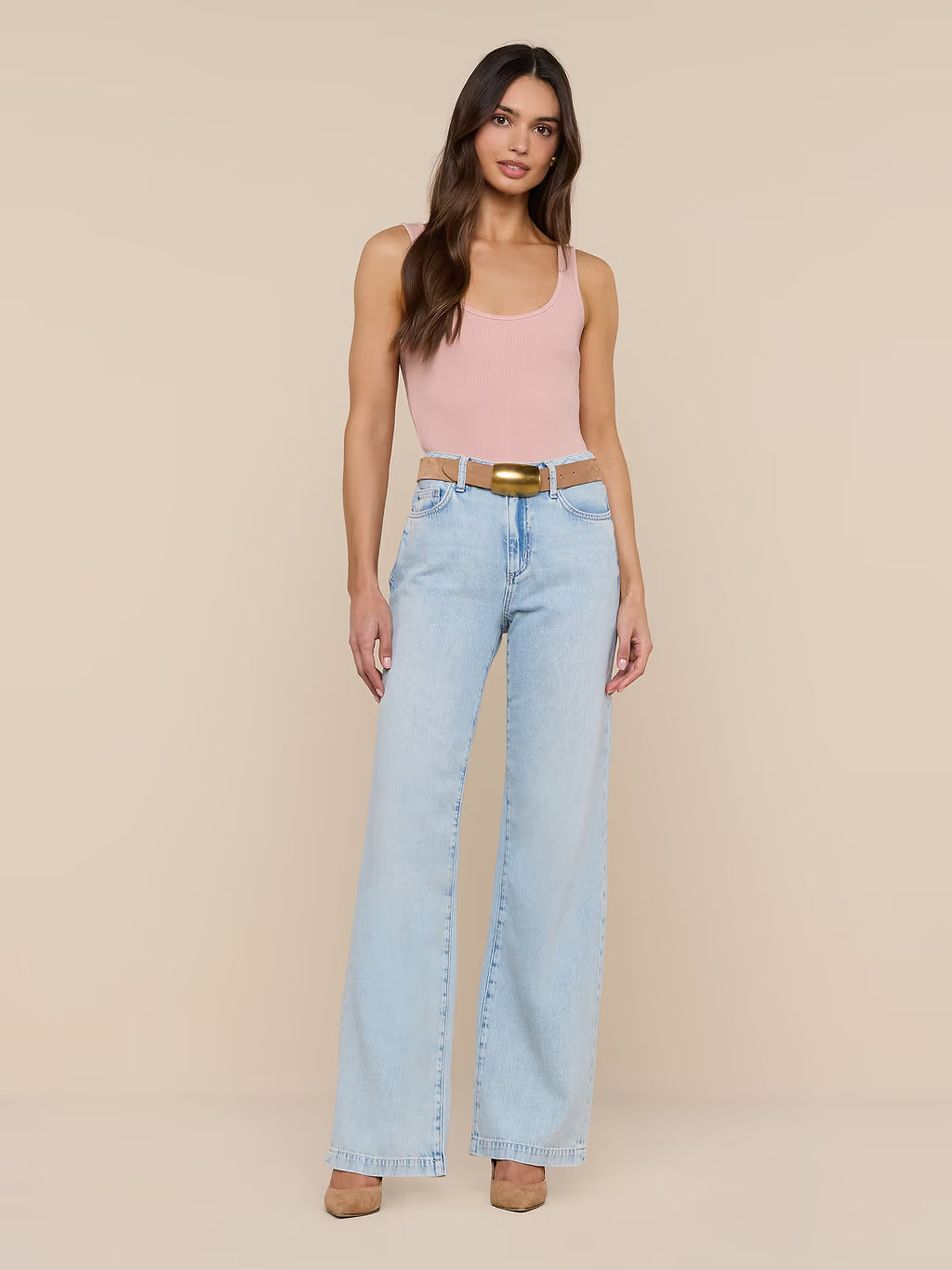 L'Agence Nica Scoopneck Bodysuit Misty Rose