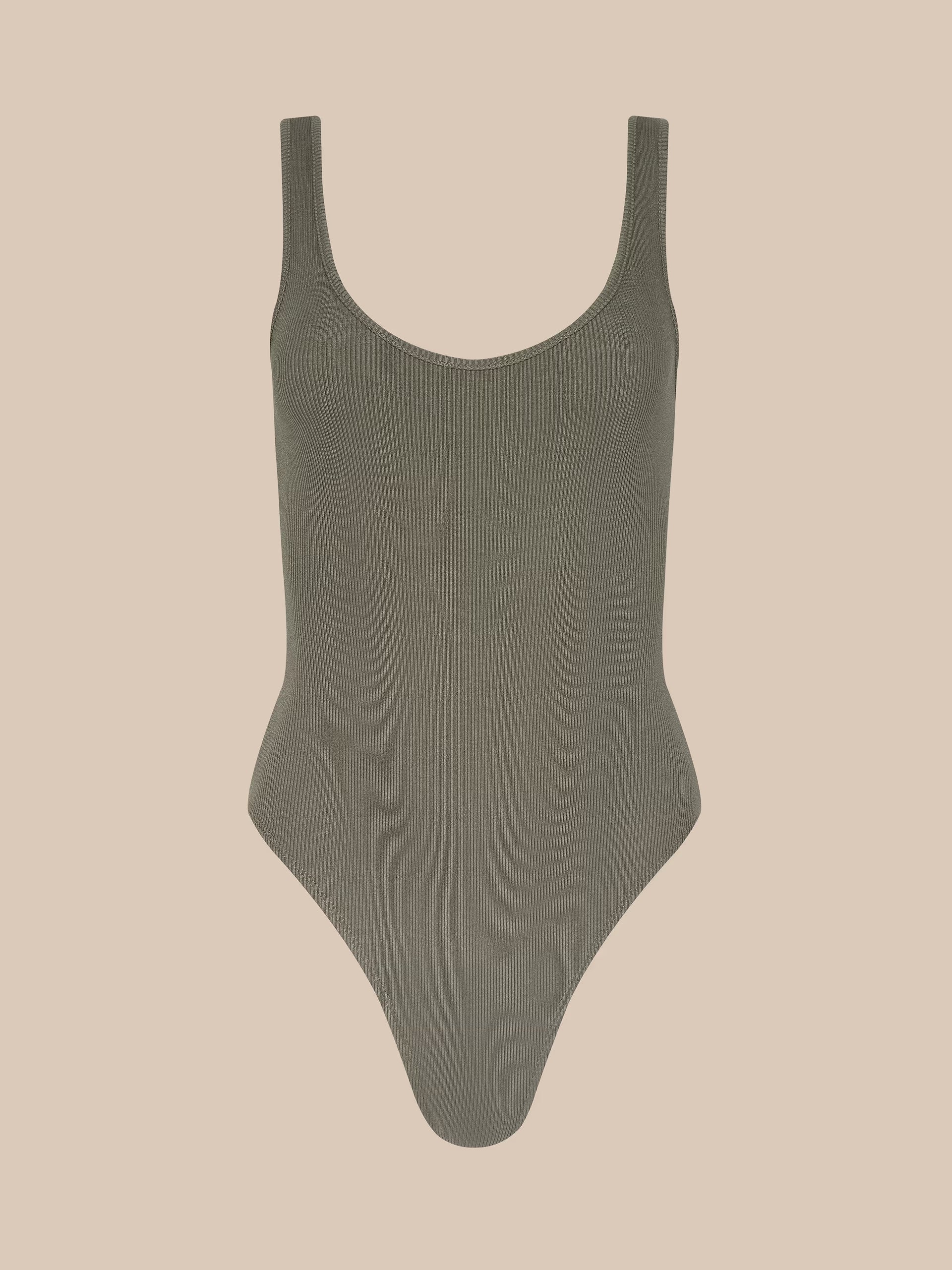 L'Agence Nica Scoopneck Bodysuit Smokey Olive