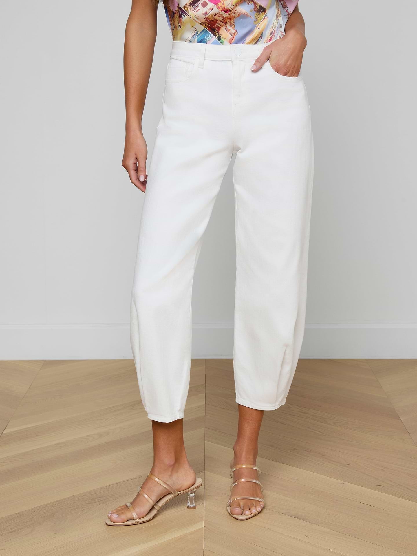 L'Agence Krista H/R Tapered Leg Blanc
