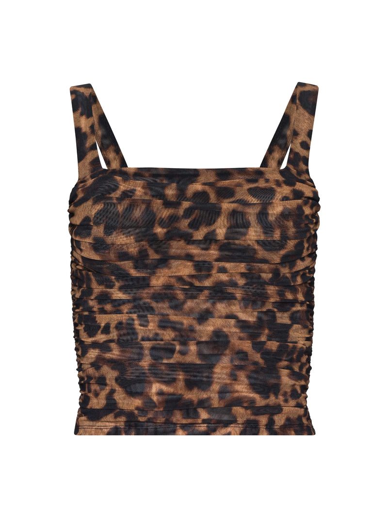 L'Agence Rasha Shirred Mesh Tank