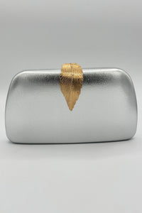 Tres Chic Tres Chic Leaf Clutch Silver