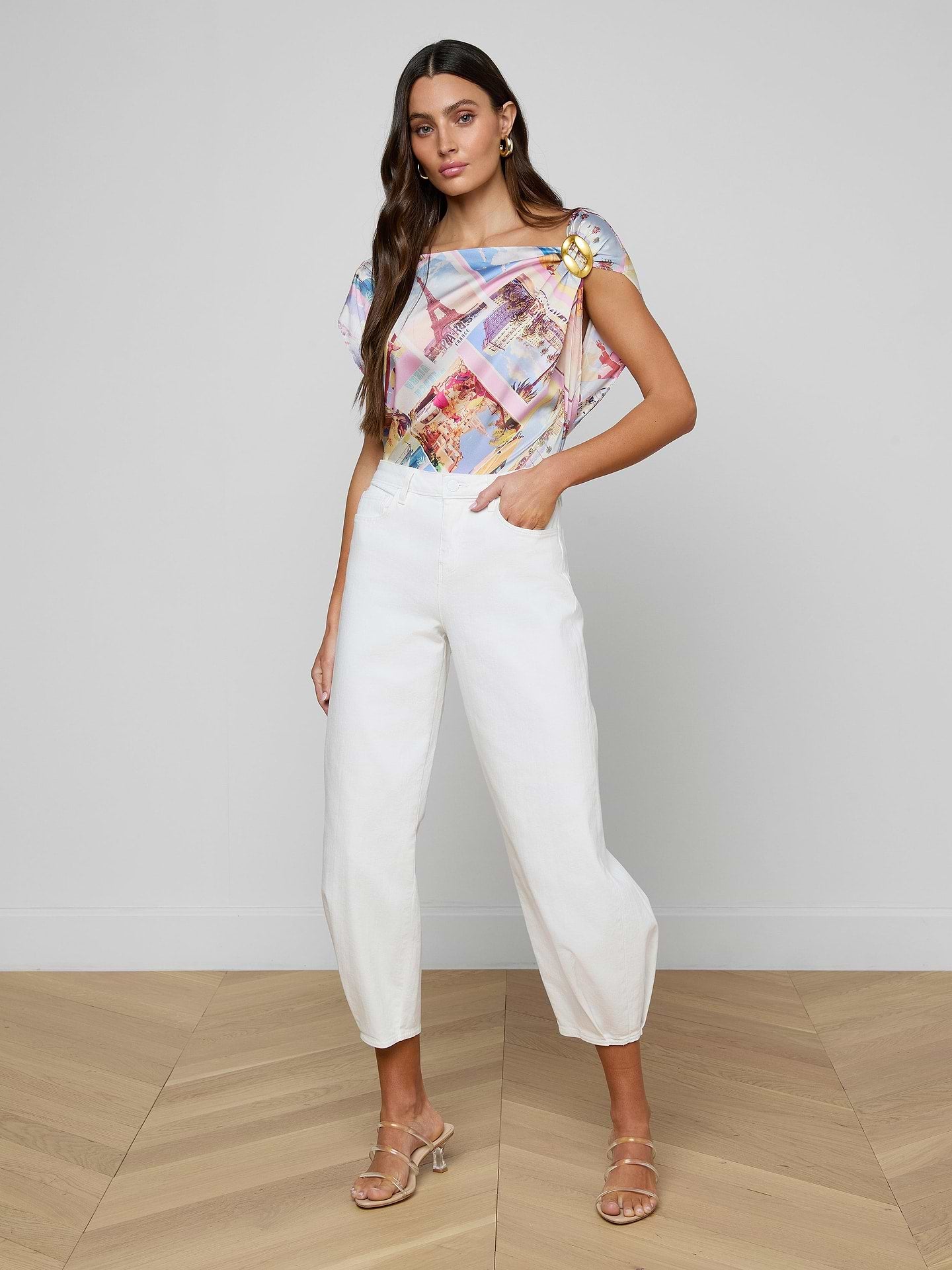 L'Agence Krista H/R Tapered Leg Blanc