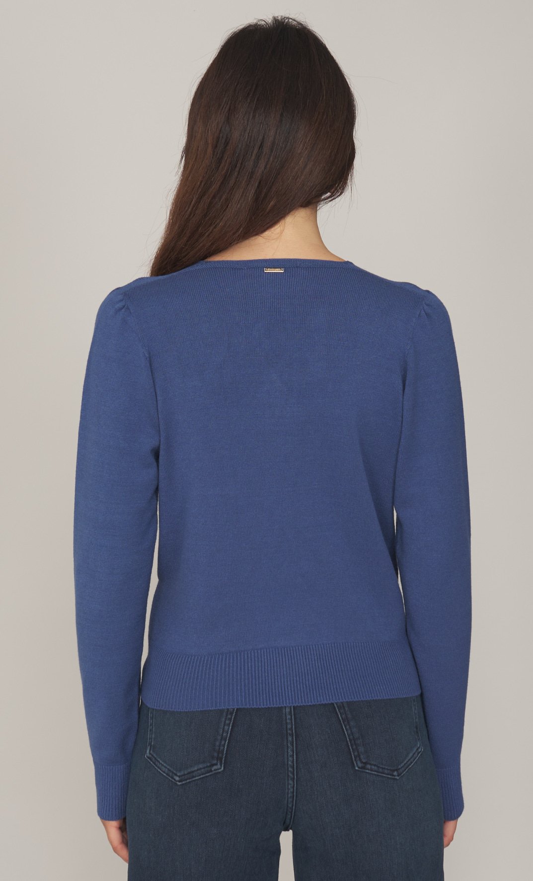 Twinset en maille à manches longues, bleu indigo