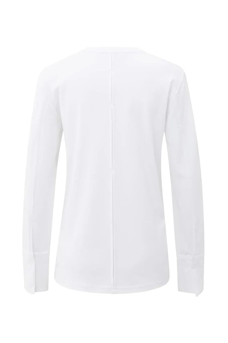 YAYA Jersey Top With Long Sleeves and Woven Cuffs