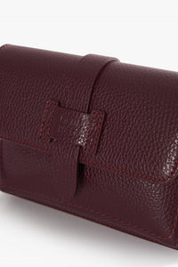 Cinzia Rocca Genuine Leather Mini Shoulder Bag - Burgundy