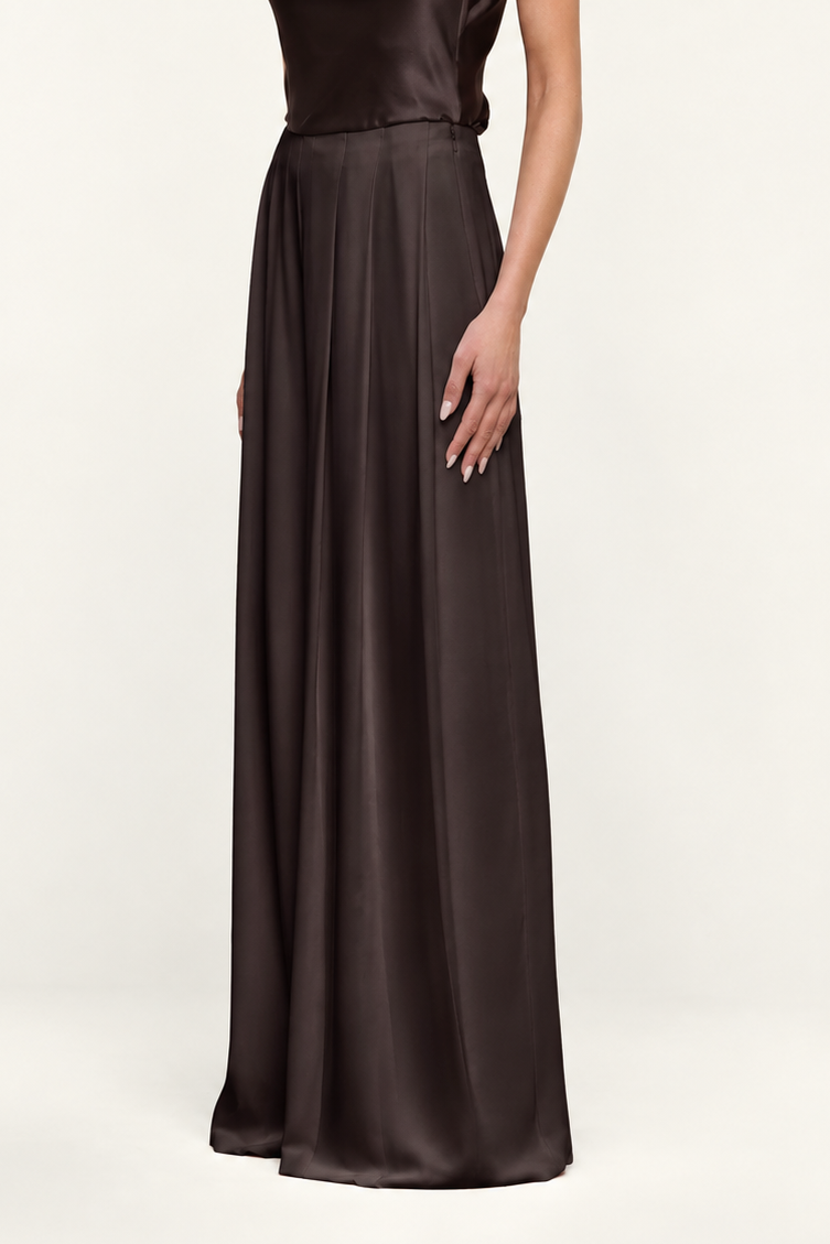 L'Agence Nova Pleated Pant Dark Java