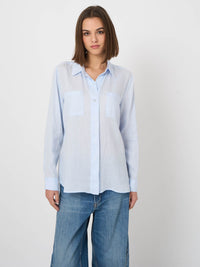 Repeat Basic Pure Linen Blouse With Breast Pockets