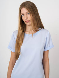 Repeat Silk T-Shirt With Rolled Up Sleeves