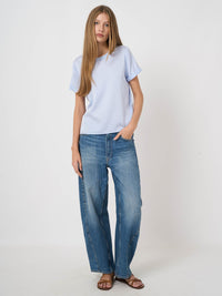 Repeat Silk T-Shirt With Rolled Up Sleeves