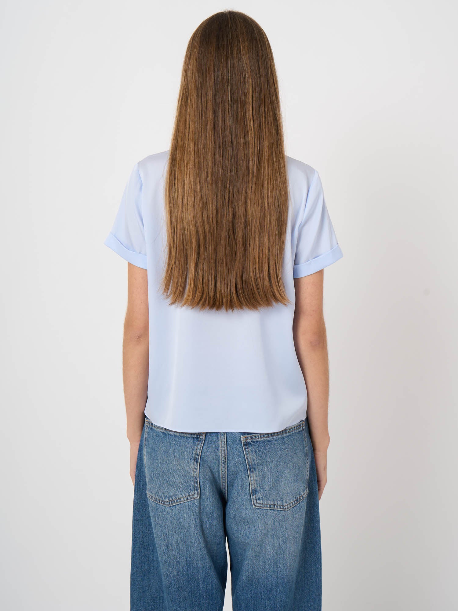 Repeat Silk T-Shirt With Rolled Up Sleeves