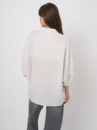 Repeat Striped Pure Linen Batwing Blouse