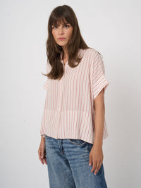 Repeat Pure Silk Striped Blouse