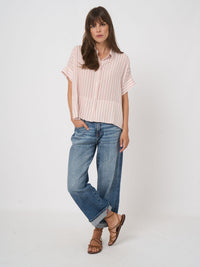 Repeat Pure Silk Striped Blouse