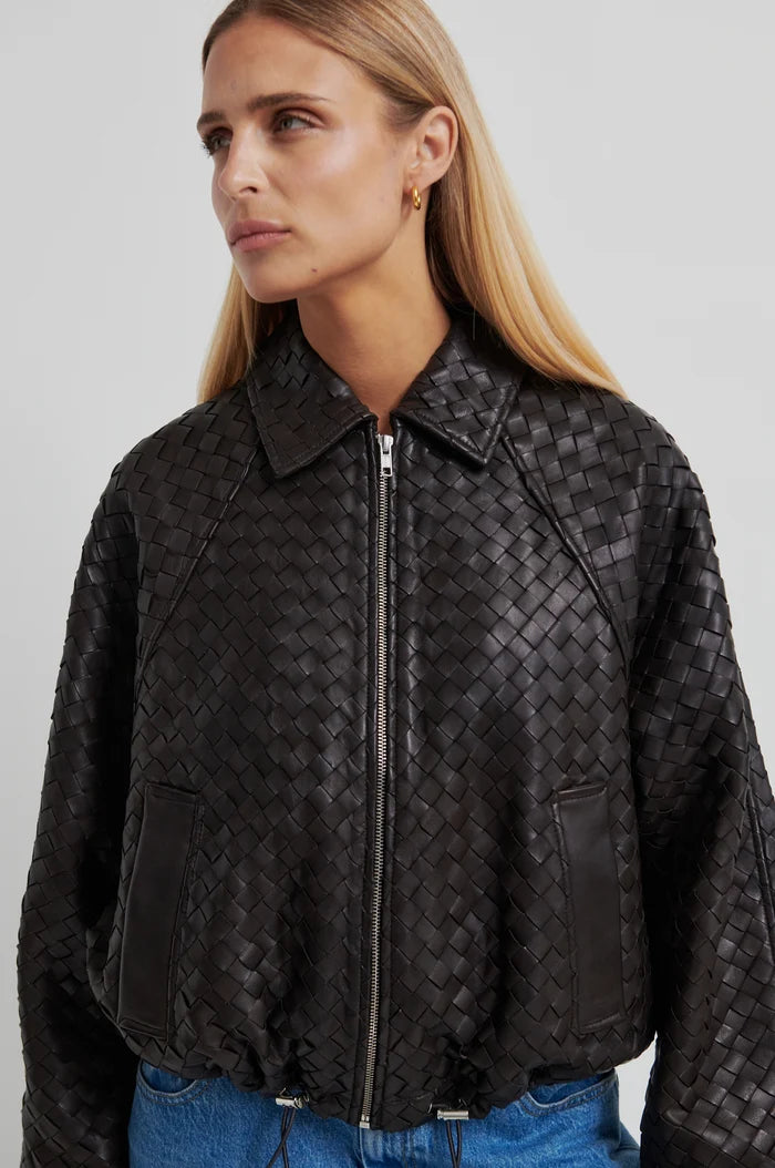 Second Female Vermont Leather Jacket - Chocolate-Torte