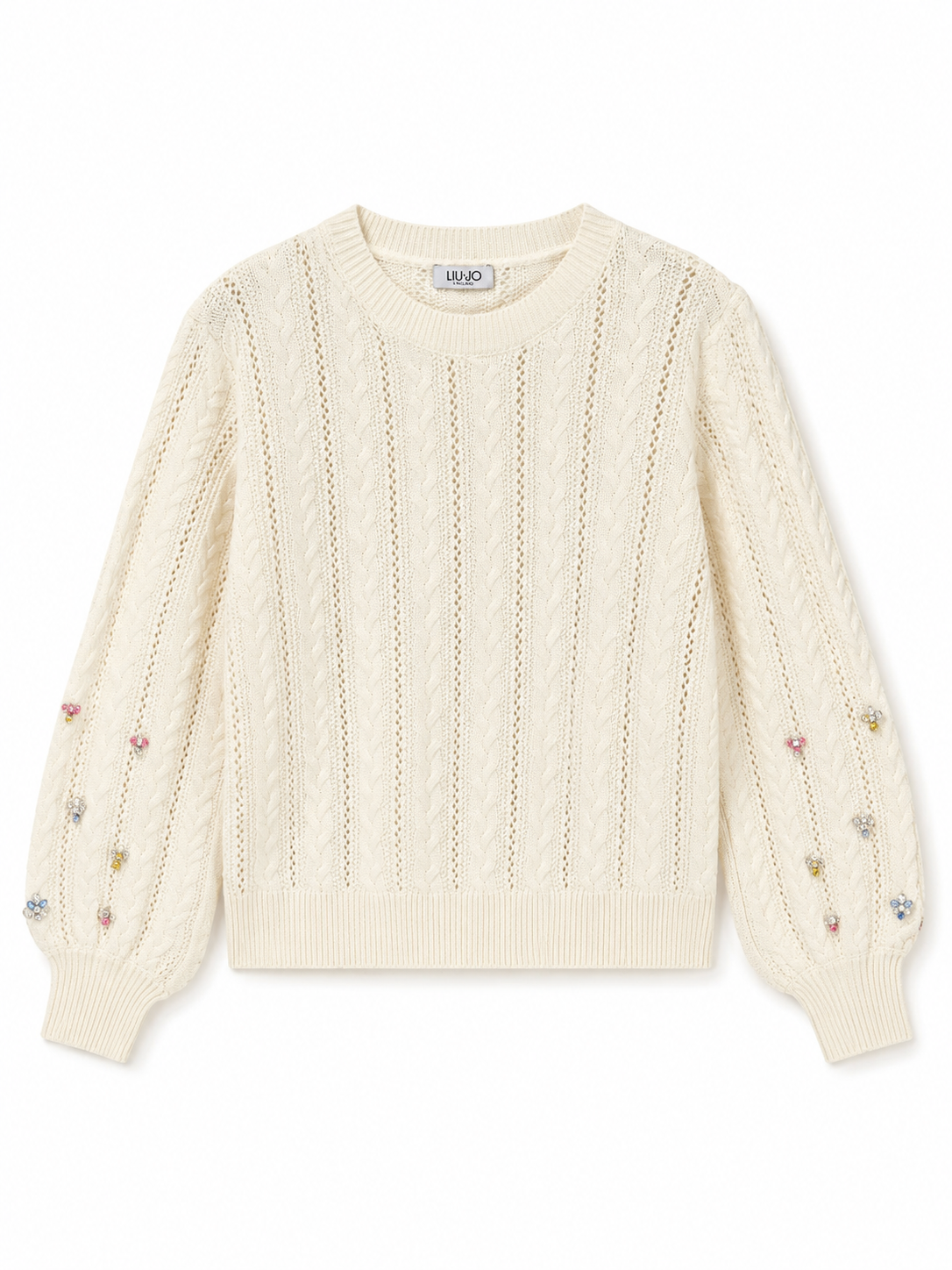 Liu Jo White Pull Sweater - Bianco Lana