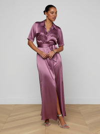 L'Agence Klement Silk Shirt Dress