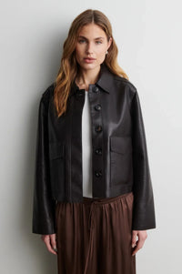 Second Female Ezay Leather Jacket Brown Chocolate