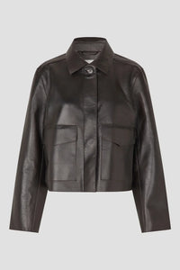 Second Female Ezay Leather Jacket Brown Chocolate