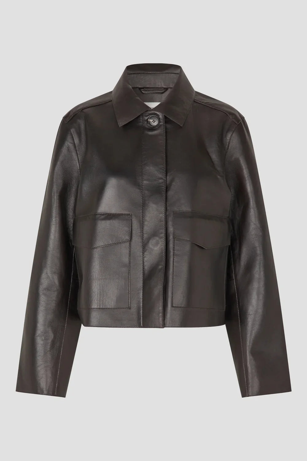 Second Female Ezay Leather Jacket Brown Chocolate