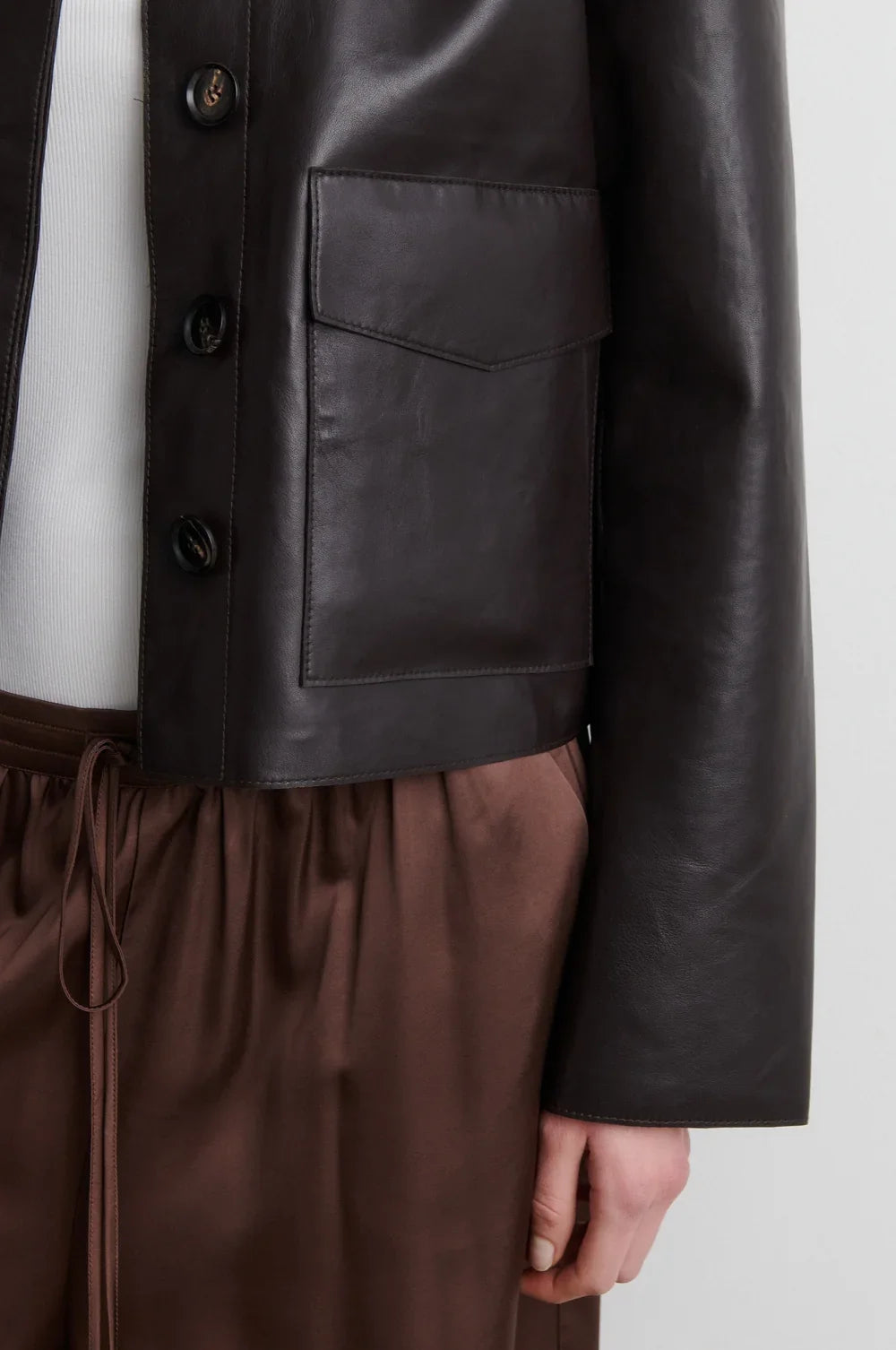 Second Female Ezay Leather Jacket Brown Chocolate