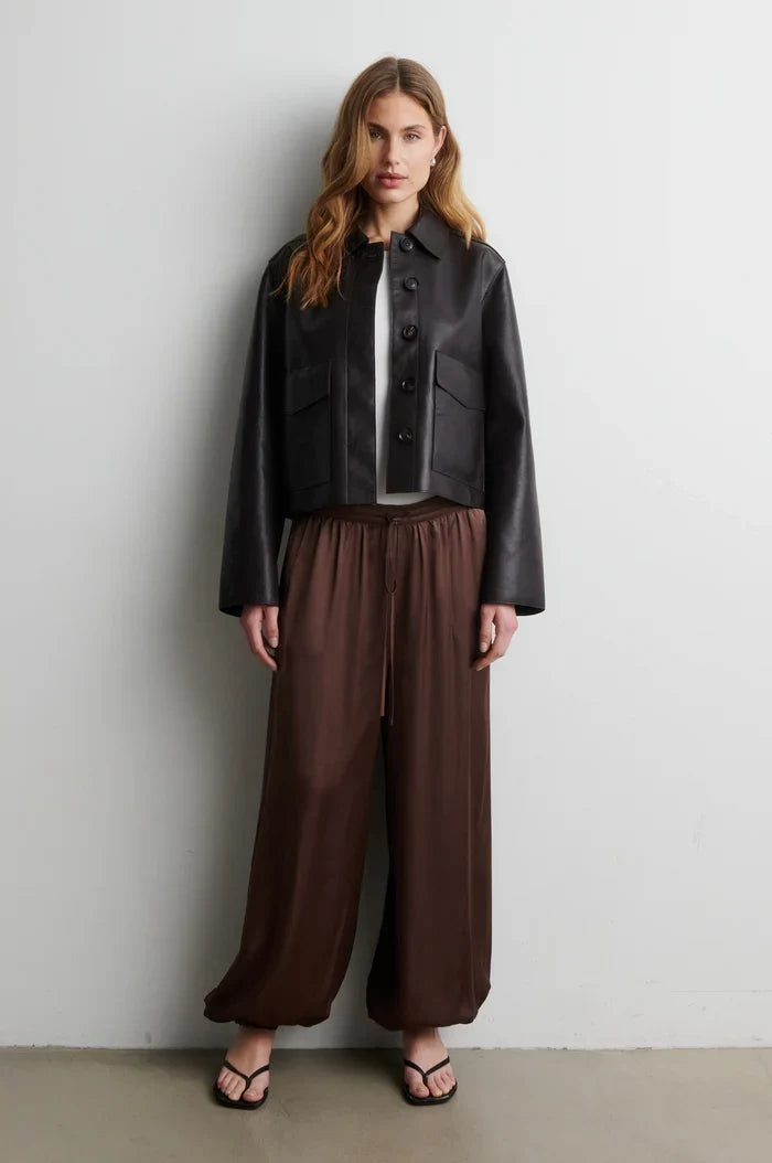 Second Female Ezay Leather Jacket Brown Chocolate