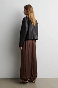 Second Female Ezay Leather Jacket Brown Chocolate