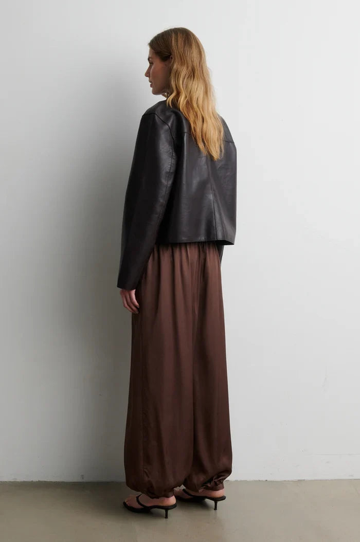 Second Female Ezay Leather Jacket Brown Chocolate
