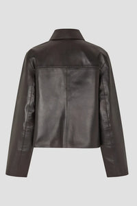 Second Female Ezay Leather Jacket Brown Chocolate
