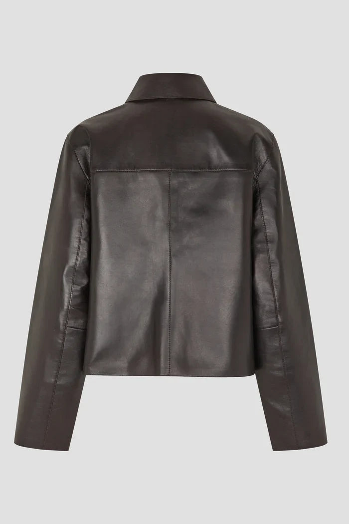 Second Female Ezay Leather Jacket Brown Chocolate